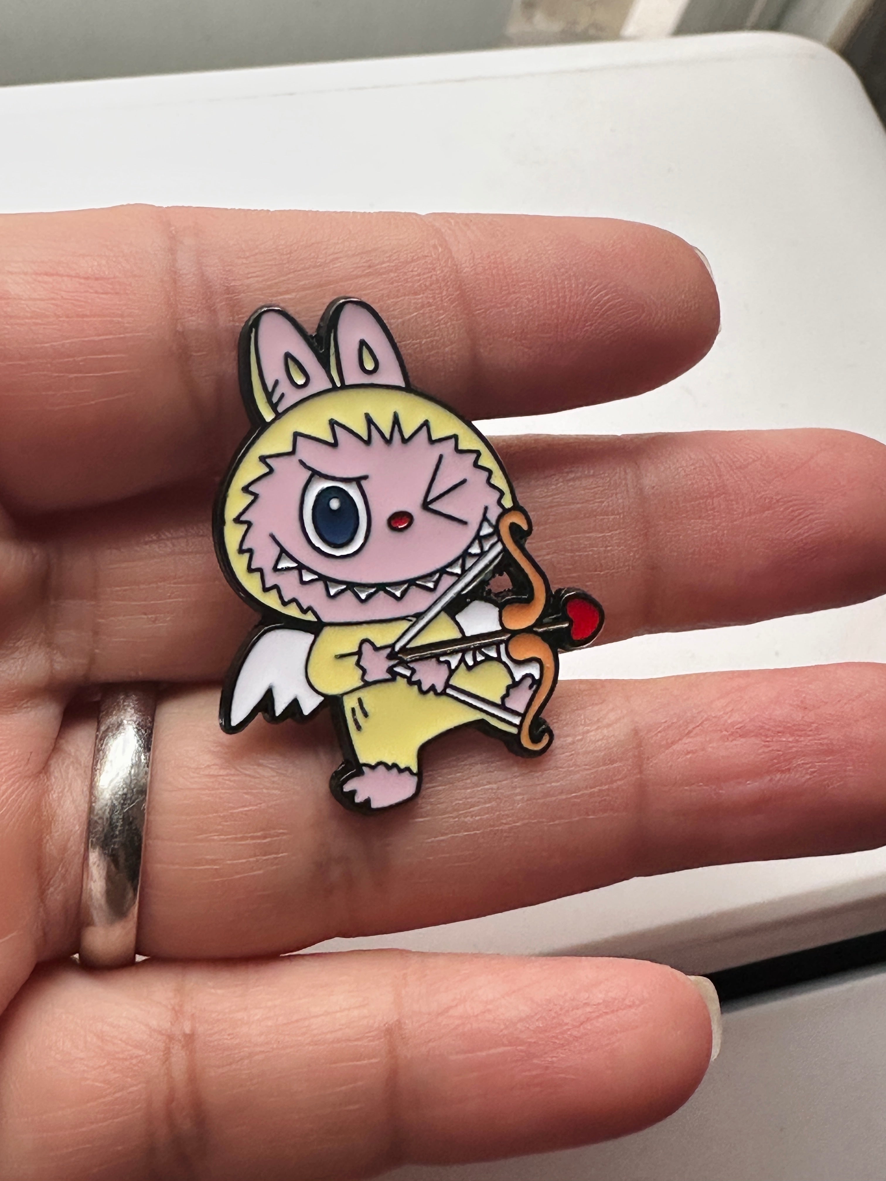 4-Labubu Cupid enamel pin
