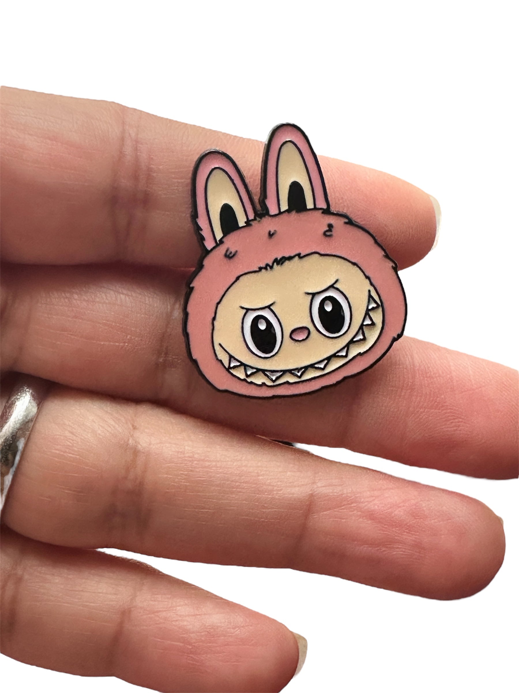 1-Labubu pink head enamel pin