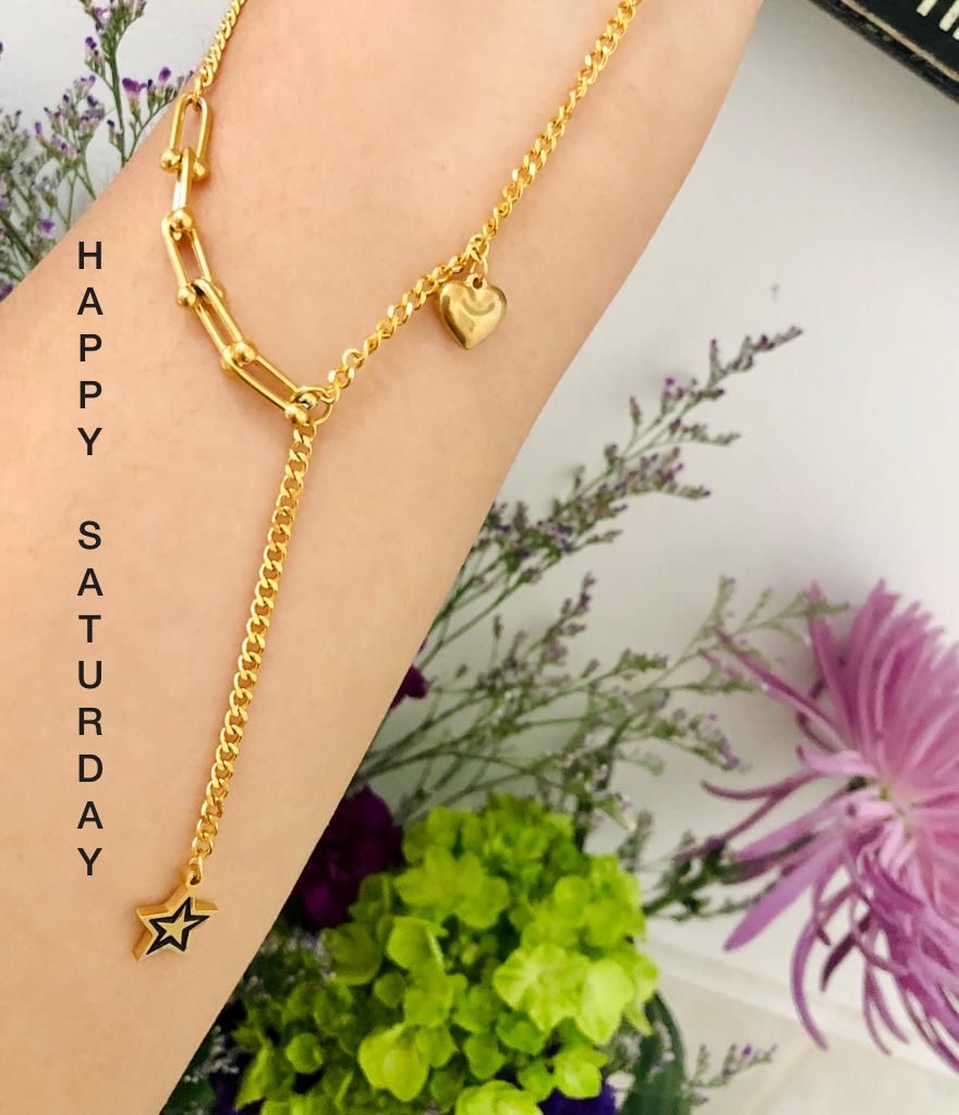 Star & Heart Lariat Necklace