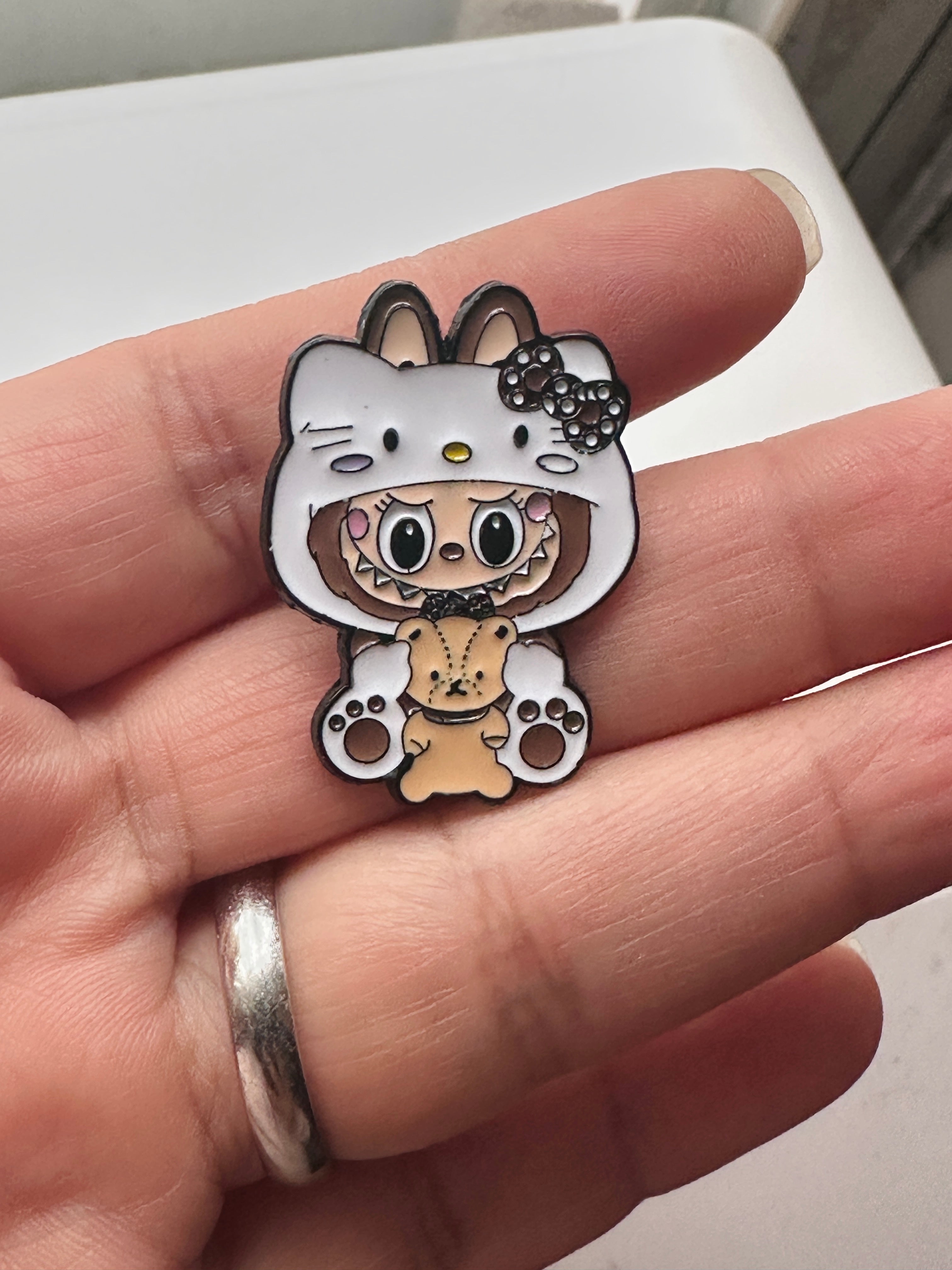 3-Labubu kitty cosplay enamel pin