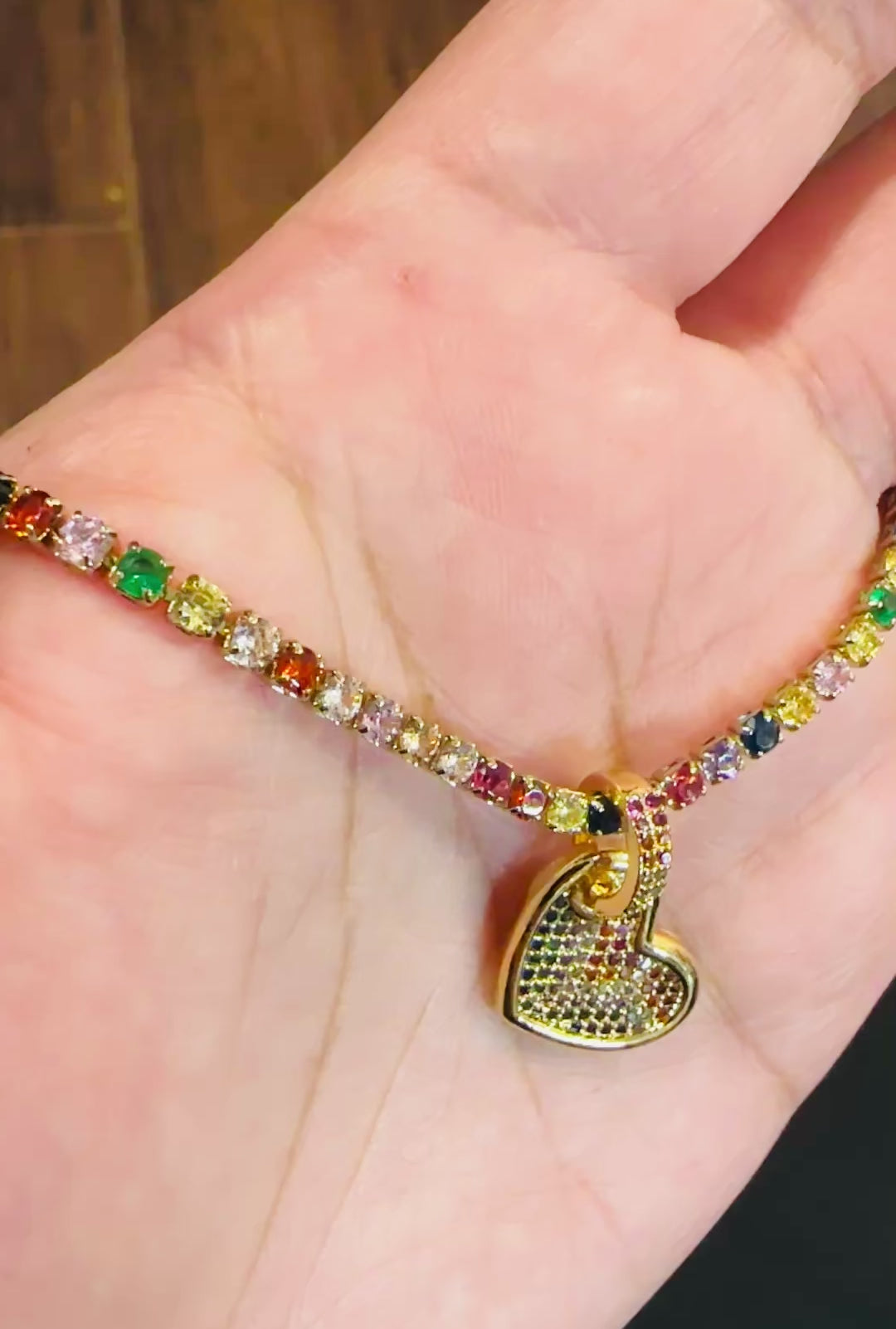 Rainbow Heart Necklace