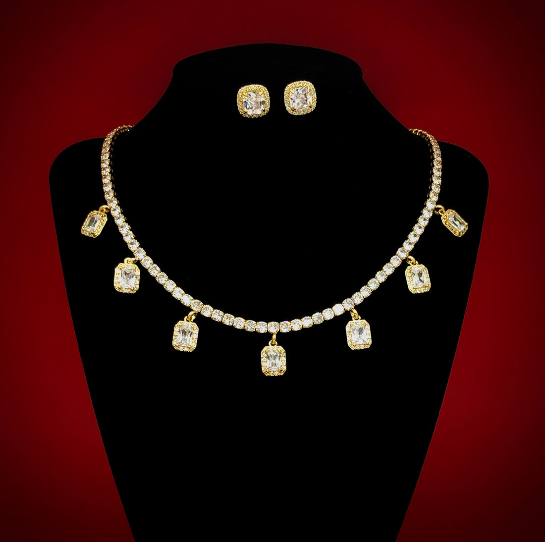 Fancy Radiant Diamond Crystal Necklace