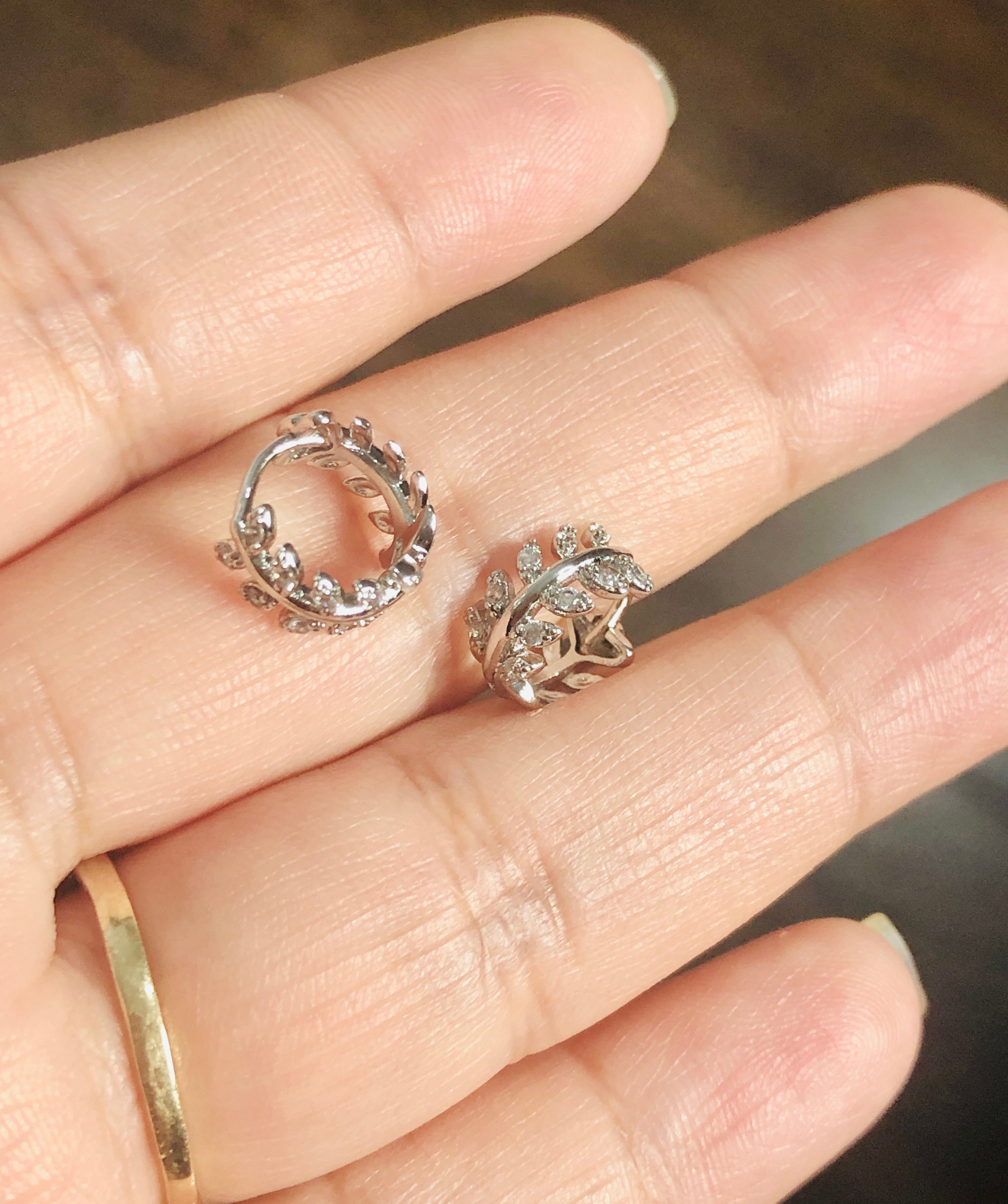 Laurel Leaves Unisex Small Hoop Earrings