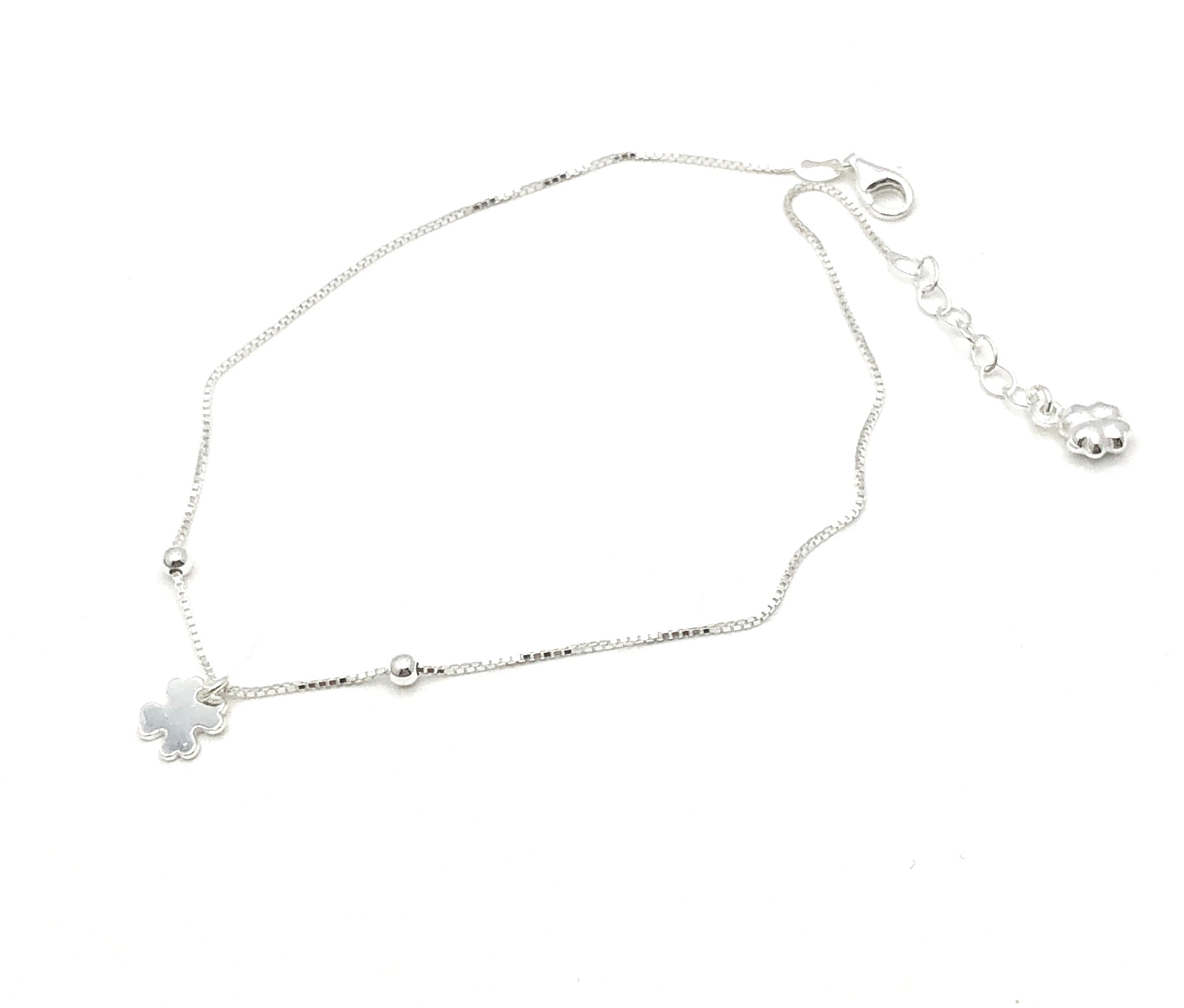 Silver Flower Anklet Bracelet