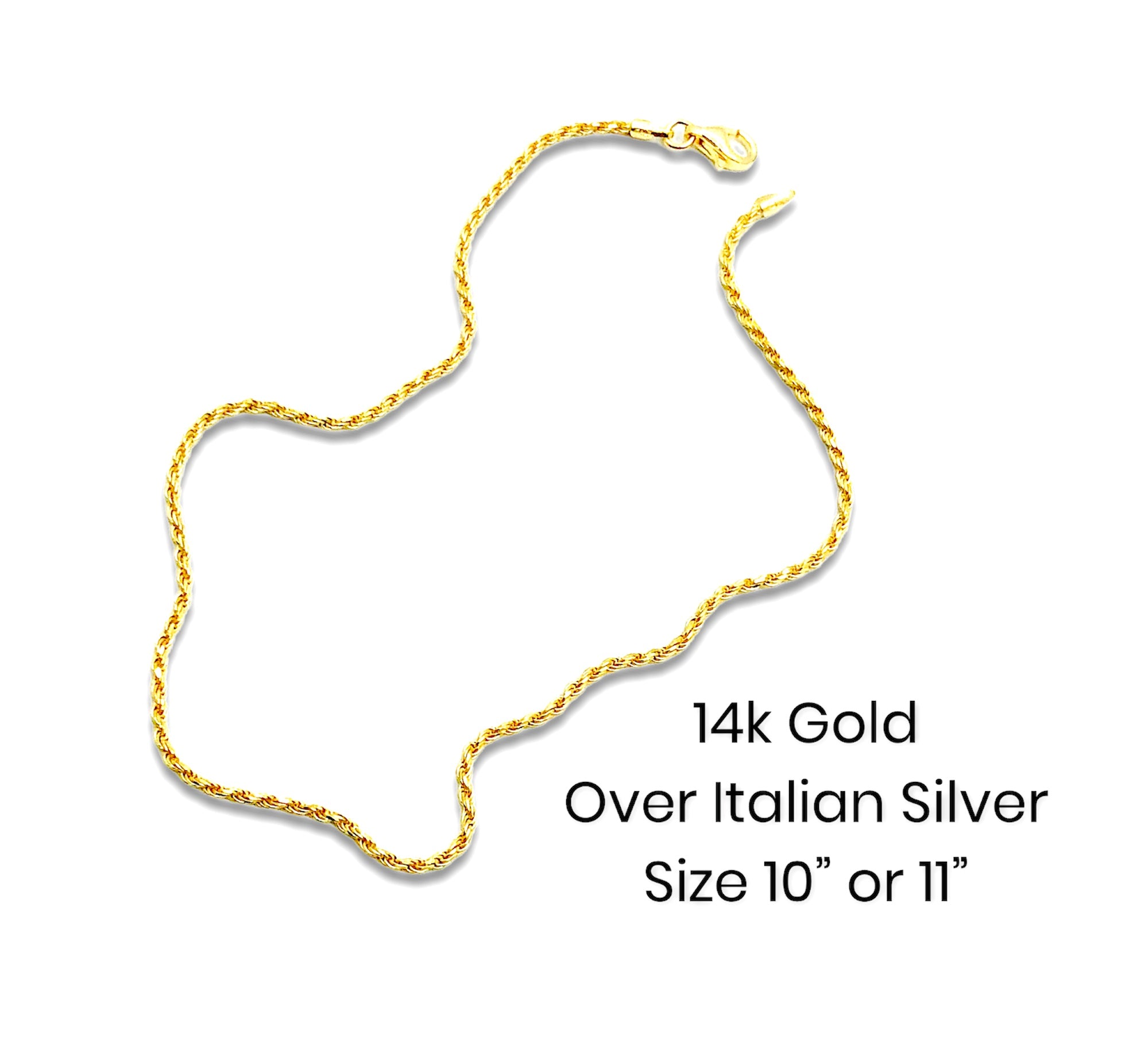 Italian Silver Rope Anklet Chain