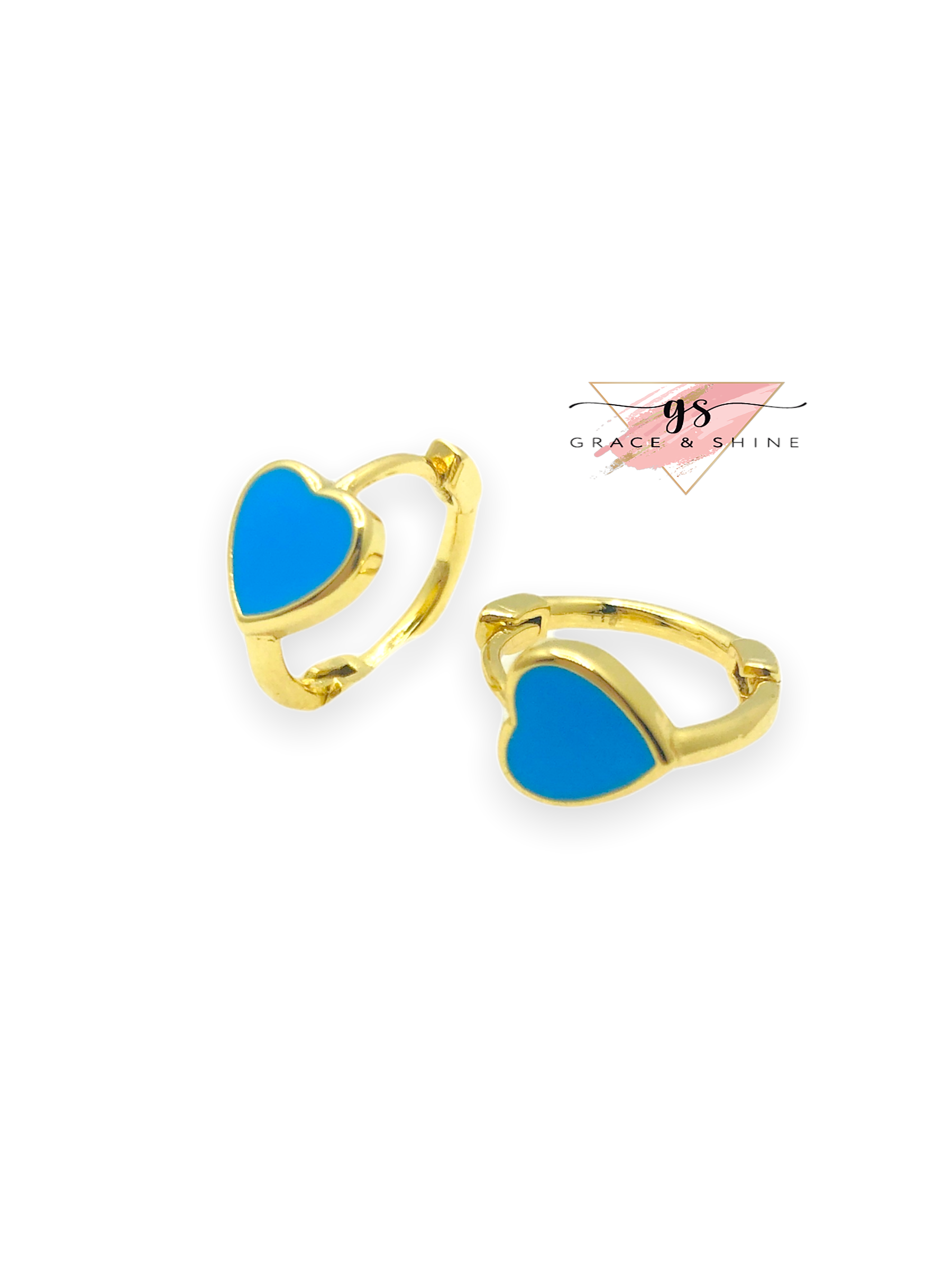 Sweet Heart Huggies Earrings 18k Gold