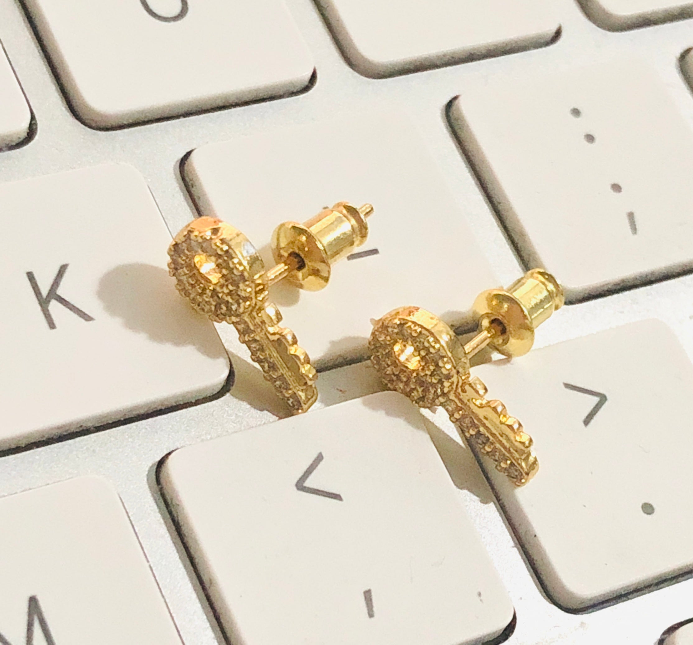 18k Gold Key Of Success Earrings