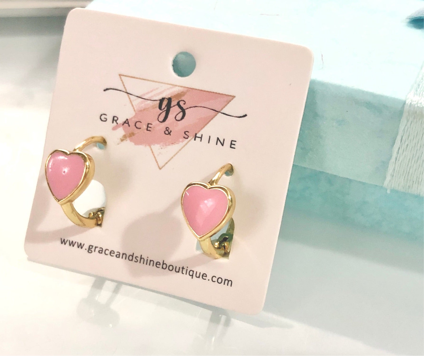 Sweet Heart Huggies Earrings 18k Gold