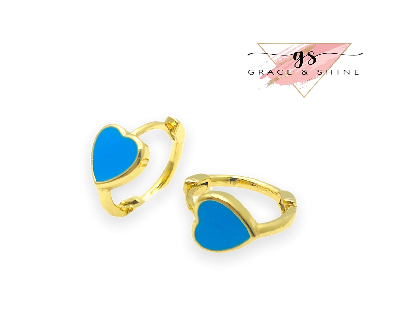 Sweet Heart Huggies Earrings 18k Gold