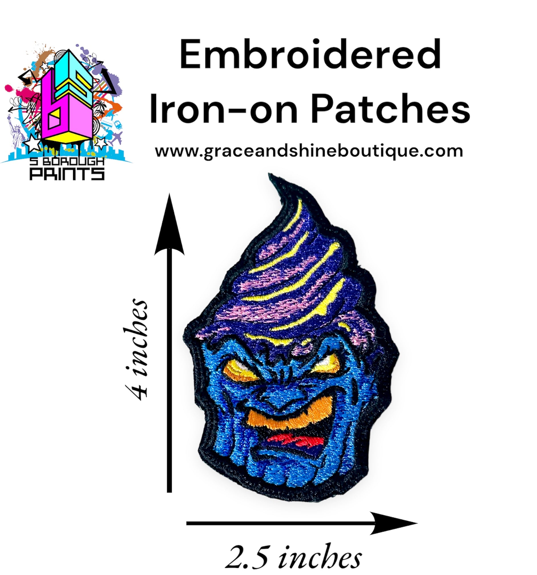 Evil Ice Cream embroidered Iron-on Patch