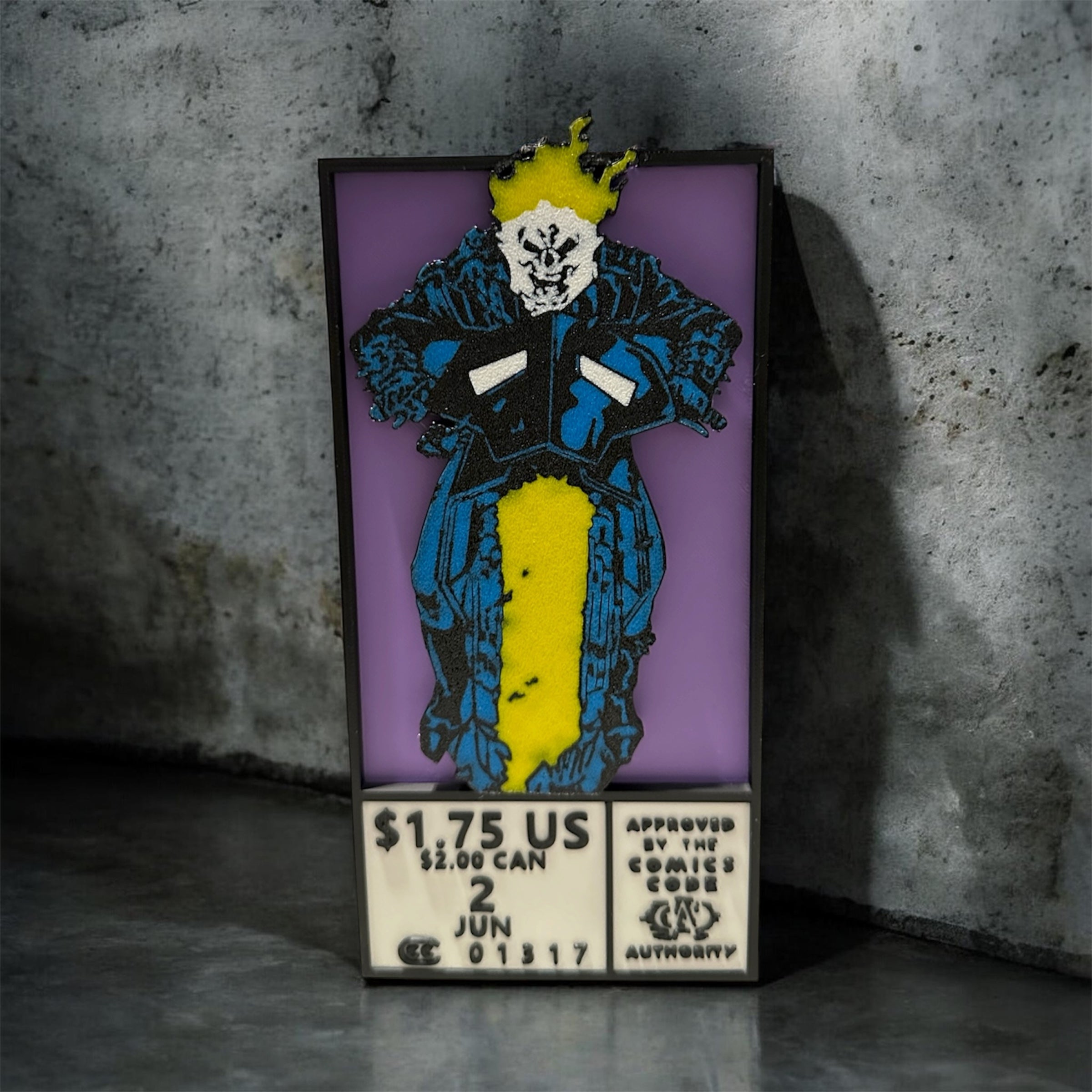 Ghost rider Inspired Comic Book Corner Frame Wall Decor