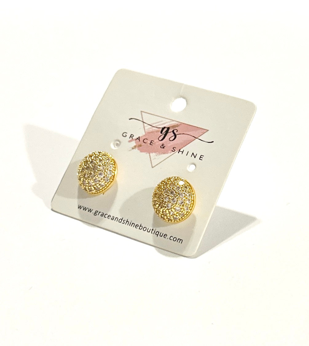 Half Fire Ball Stud Earrings