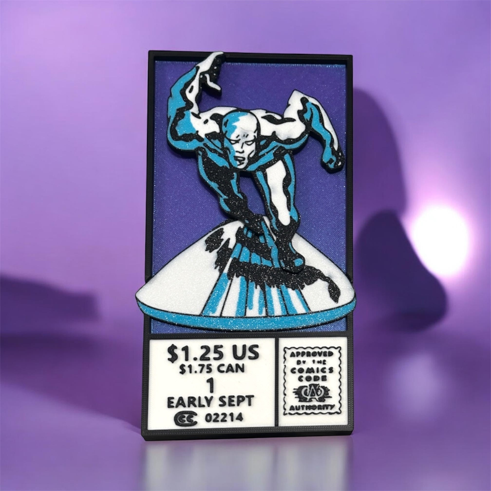 Silver surfer inspired Comic Book Corner Wall Frame
