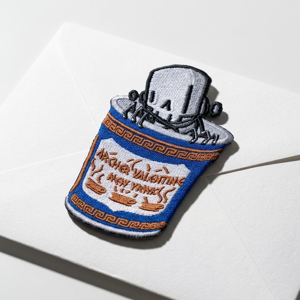 “Rise and Grind” Iron On patch + Stickers included - Art made by RWK & Archer Valentine