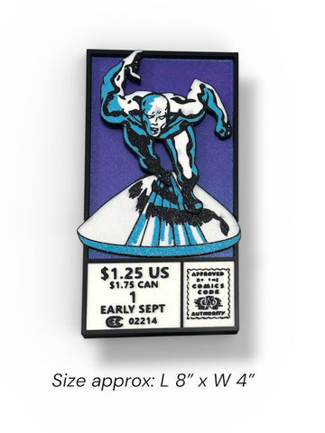 Silver surfer inspired Comic Book Corner Wall Frame