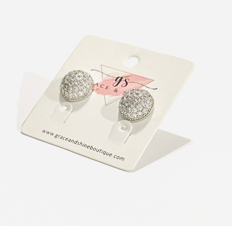 Half Fire Ball Stud Earrings