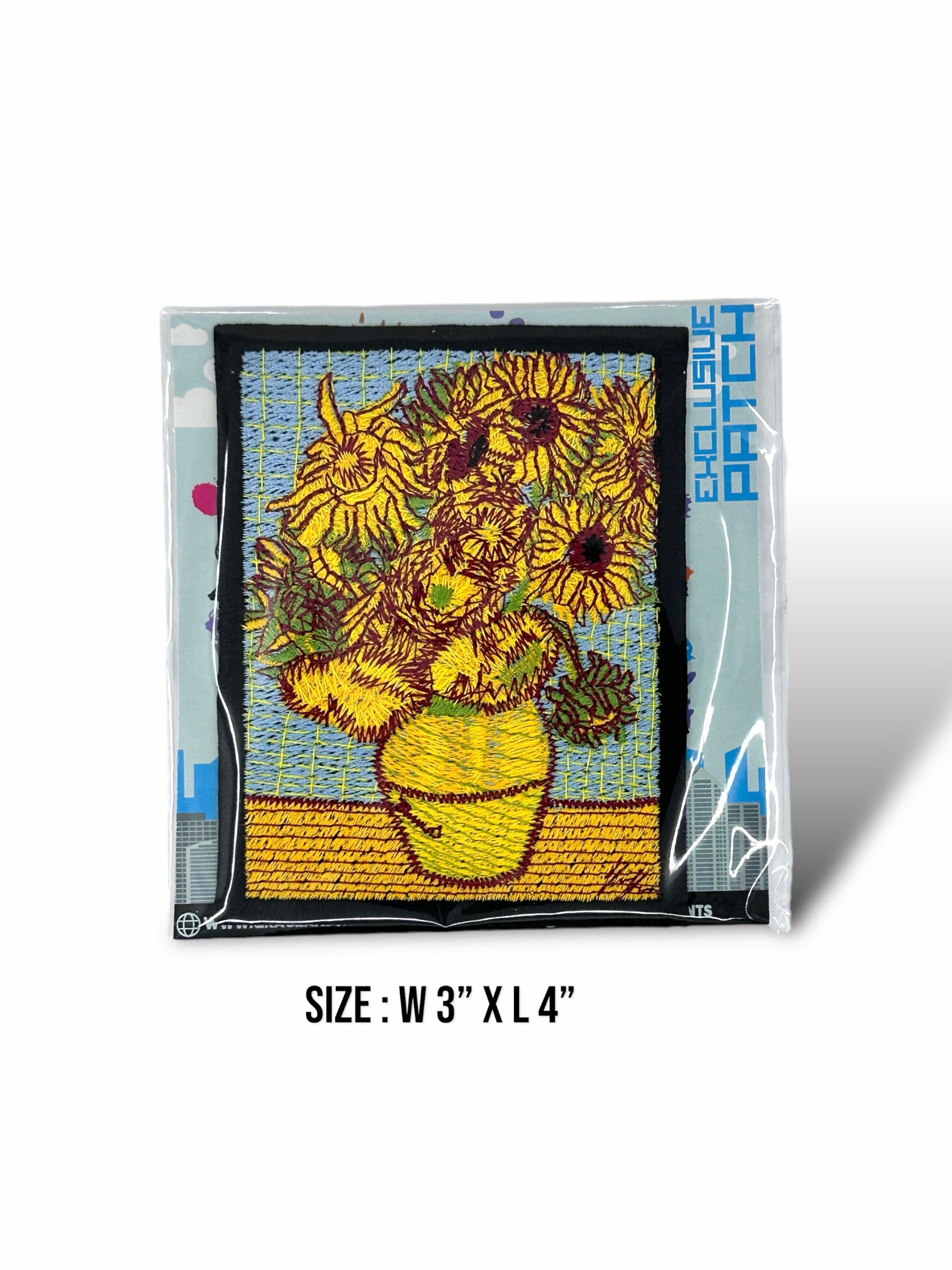 Embroidery Fine Art Collection- Vase with 12 sunflowers ( VG ) Iron on patch