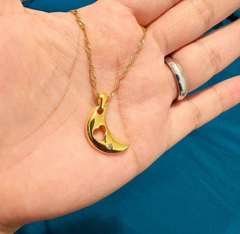 Moon Heart Necklace