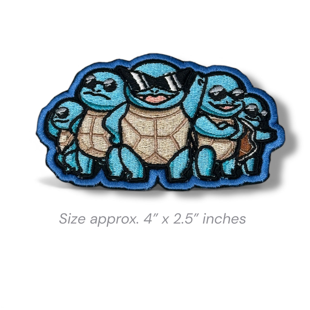 The squad of Squirtles inspired on anime - iron on patch