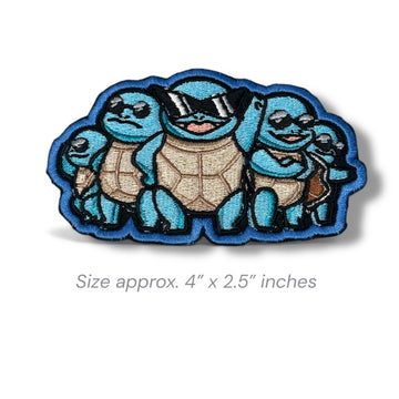 The squad of Squirtles inspired on anime - iron on patch