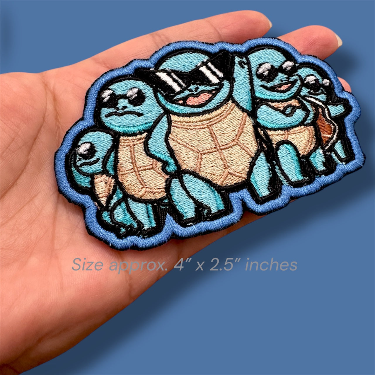 The squad of Squirtles inspired on anime - iron on patch