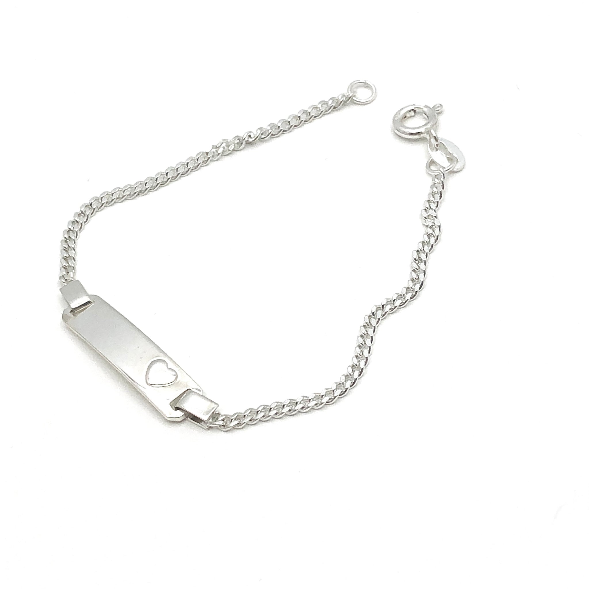Classic Heart ID Kid Bracelet - Real Silver 925