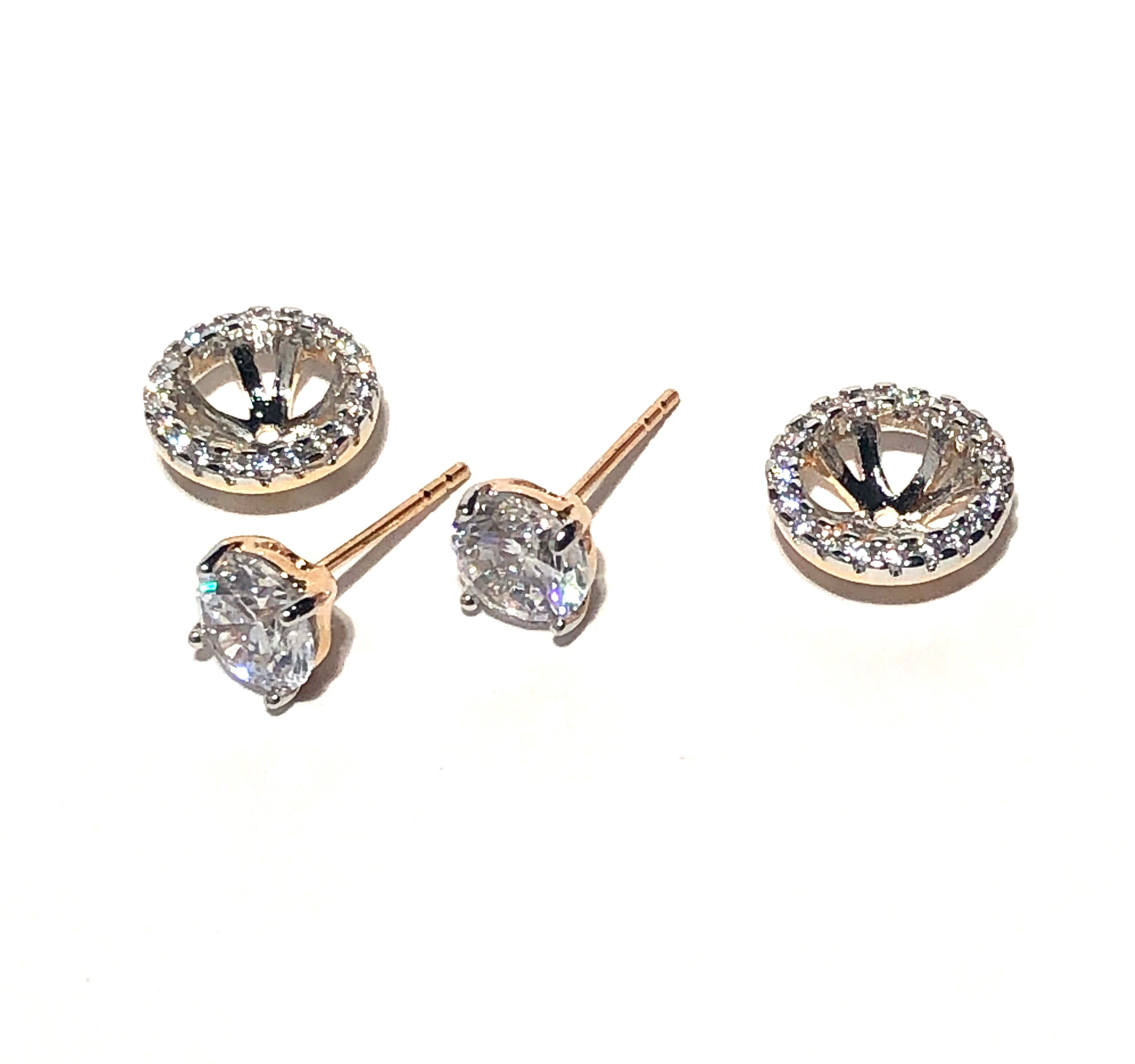 Halo Diamond Crystal Stud Earring Jacket