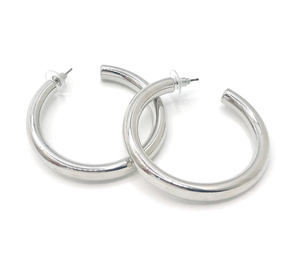Be Bold 50 mm Tube Hollow Hoop Earrings