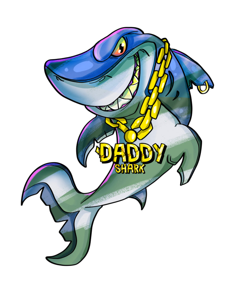 DTF Film "Daddy Shark" Design - Ready To Press