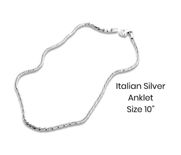 Italian Silver Rope Anklet Chain