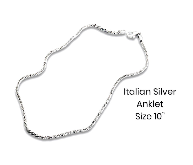 Italian Silver Rope Anklet Chain