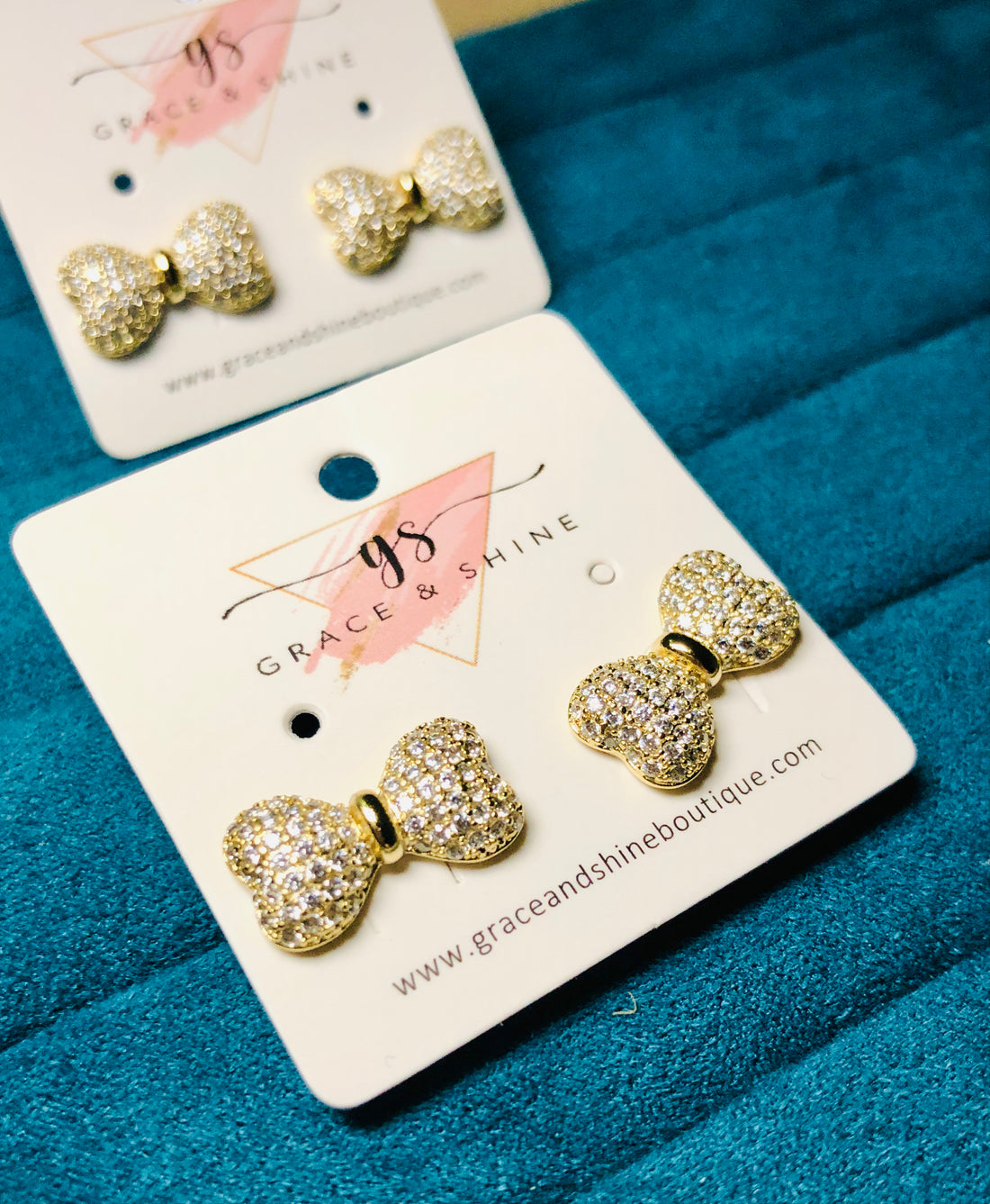 Bow 14K Gold Stud Earrings